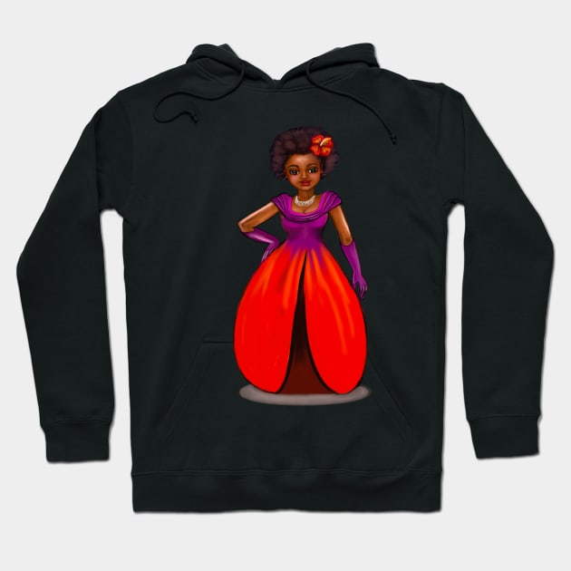 Princess Yasmin  ! beautiful  black girl with Afro hair, brown eyes and dark brown skin. Hair love ! Hoodie by Artonmytee